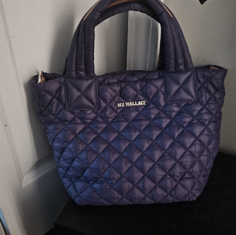 MZ Wallace Crossbody Tote Satchel. Mini Metro Tote Deluxe. Purple. No Flaws!! - Picture 2 of 7